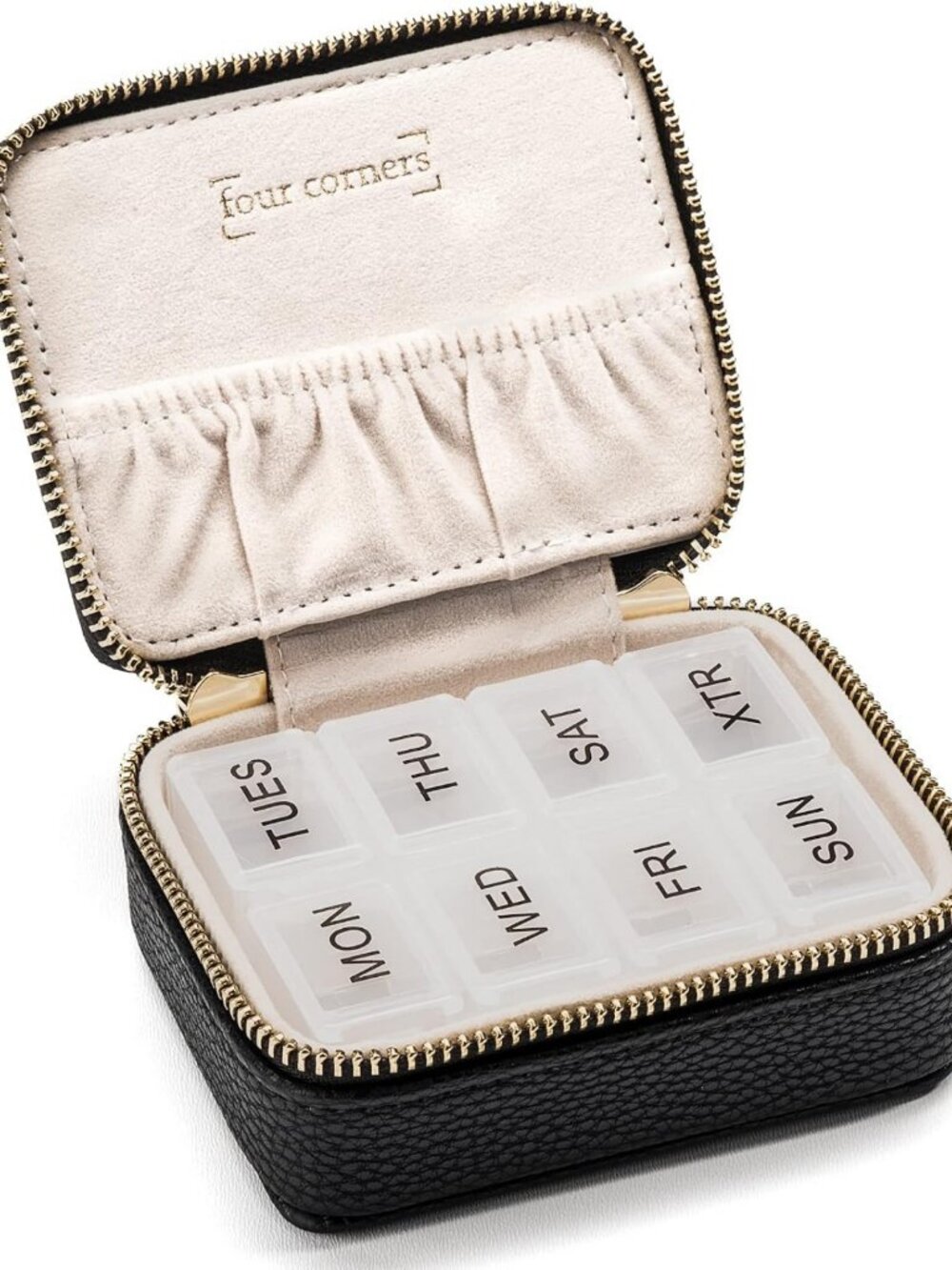 7-Day Travel Pill Organizer | Vegan Leather Case for Vitamins & Medications